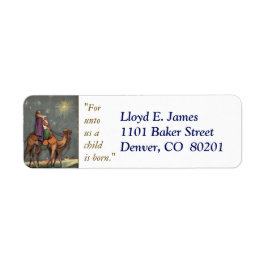 Etiqueta Retro First Christmas Wise Men Endereço de devoluç