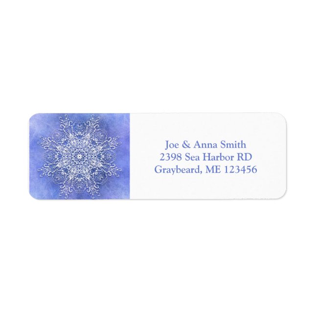 Etiqueta Retro floral étnico Mandala (Frente)