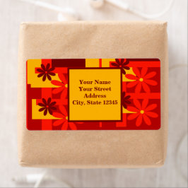 Etiqueta Retro laranja 1970, personalizar