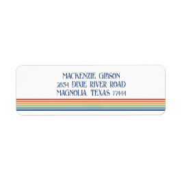 Etiqueta Retro Monogrammed Minimalist Stripes