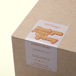 Etiqueta Retro Obrigado Por Comprar Groovy Terracotta