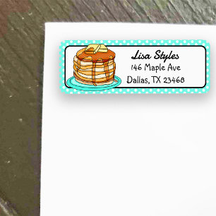 Etiqueta Retro Pancakes Desenhados Com Mão Bonita