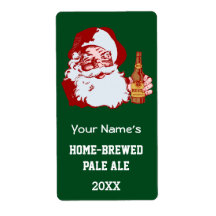 Retro Papai Noel com uma garrafa de Natal de cerve