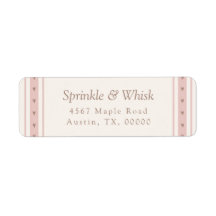 Retro Pink And Brown Heart Stripes Bakery