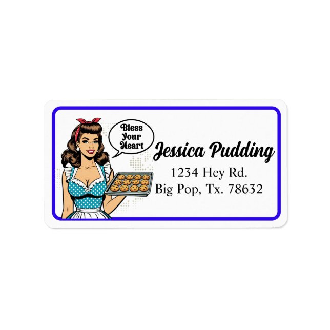 Etiqueta Retro Pinup_ Bless Your Heart (Frente)