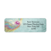 Retro Rainbow e Music Notes em uma Textura Shabby