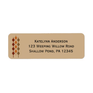 Etiqueta Retro Seventies 1970s Geometric Tan Brown
