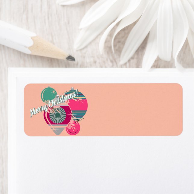 Etiqueta Retro Shiny Ornaments Natal (Insitu)