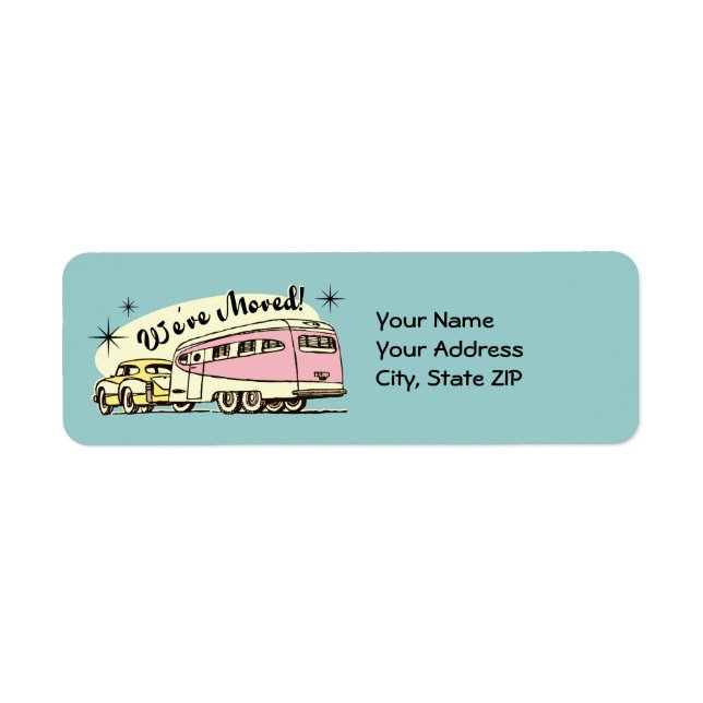 Etiqueta Retro Trailer que nós movemos (Frente)