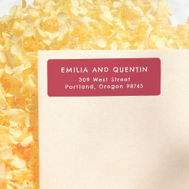 Etiqueta Retro Typography Cherry Red Wedding Return Address