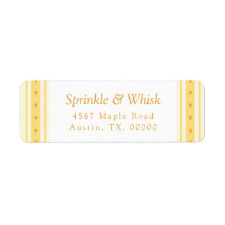 Etiqueta Retro Vanilla Yellow Heart Stripes Bakery