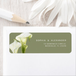 Etiqueta Return Address Label Calla Lilies Wedding.