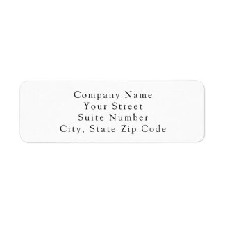 Etiqueta Return Address Label Minimal Simple Elegant White