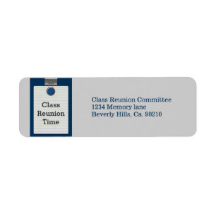 Etiqueta Reunião de classe azul do papel para cartas do