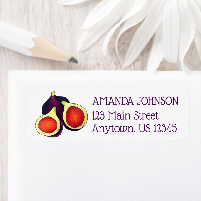 Etiqueta Ripe Fresh Sliced Purple Figs Fig Tree Fruit (Insitu)