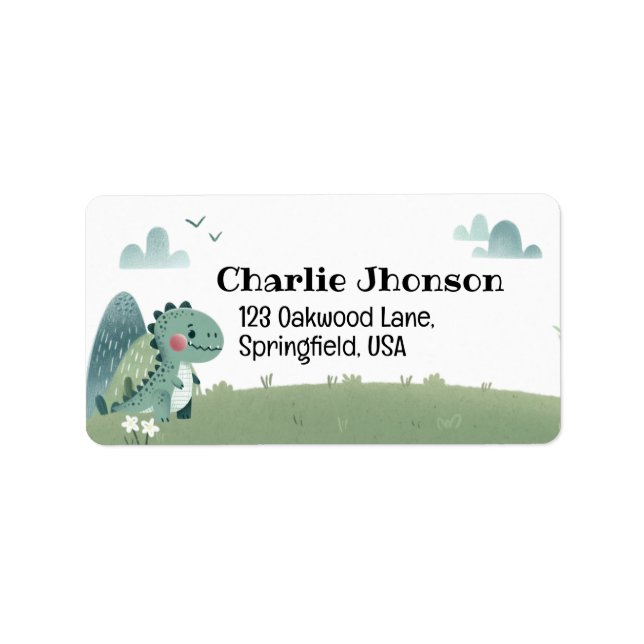 Etiqueta Roarsome Dino Birthday –  (Frente)