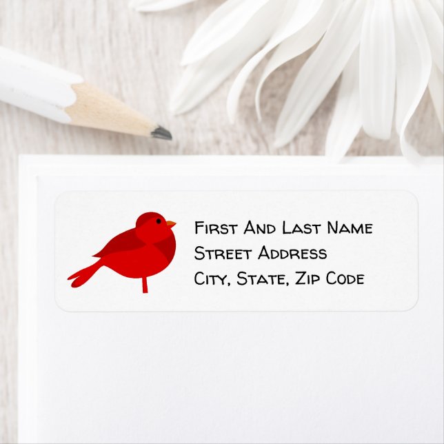 Etiqueta Rockin' Robin, Cartoon da Natureza do Cardeal Verm (Insitu)