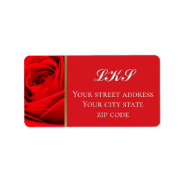 Etiqueta Romantic Red Rose Return Address Label