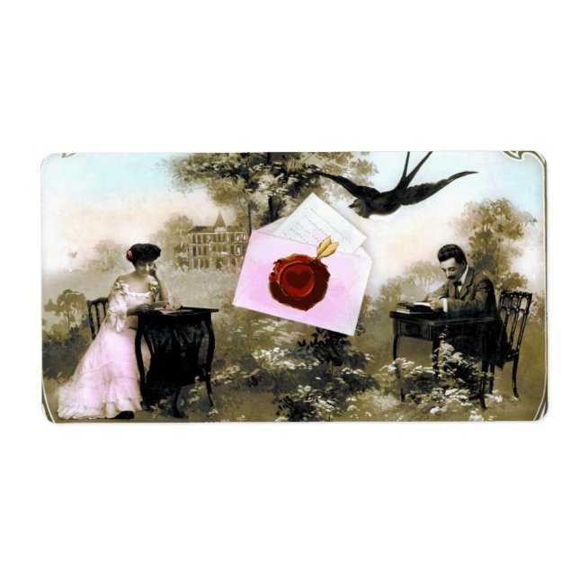 ETIQUETA ROMANTIC VALENTINE LETTER ,RED WAX SEAL (Frente)