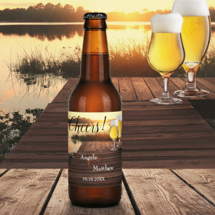 Etiqueta romântica da cerveja do casamento do por