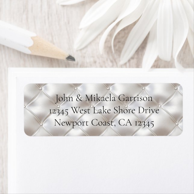 Etiqueta Romântica Glam White Faux Leather (Insitu)