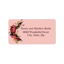 Etiqueta Romântico crisântemo em cor-de-rosa