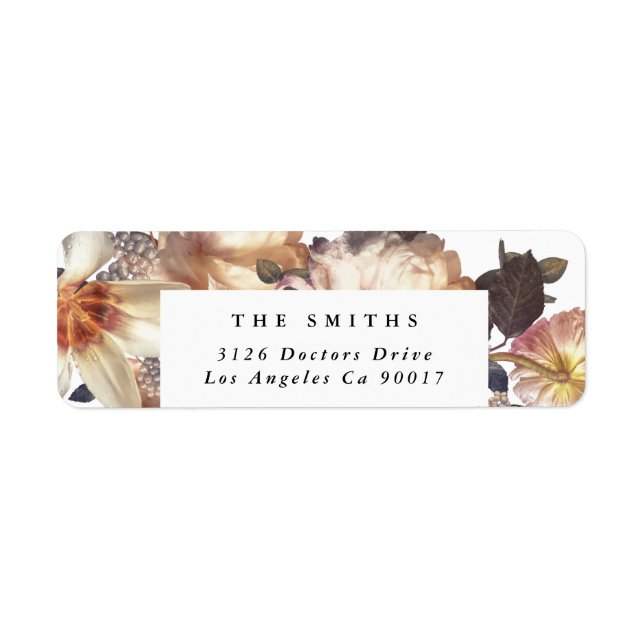 Etiqueta Romântico Moderno Flor Floral Endereço (Frente)