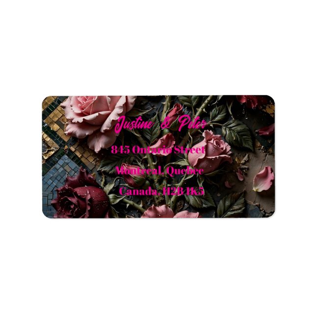 Etiqueta Rosa Barroca Borgonha  (Frente)