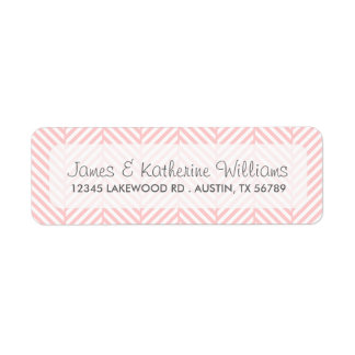 Etiqueta Rosa claro Herringbone Modern Wedding