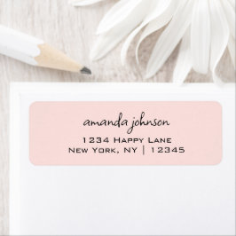 Etiqueta Rosa claro informal mínima simples e simples