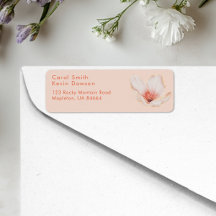 Rosa creme com endereço de devolução em texto lara