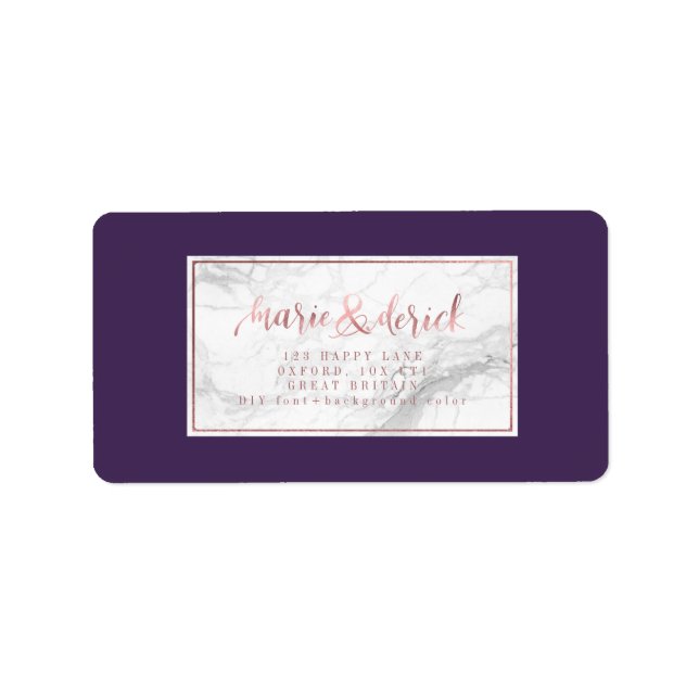 Etiqueta Rosa de Fax PixDezines Dourado+Marble+DIY em Segun (Frente)