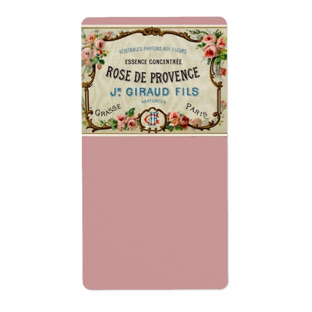 Etiqueta Rosa de Provider a French Perfume (Frente)