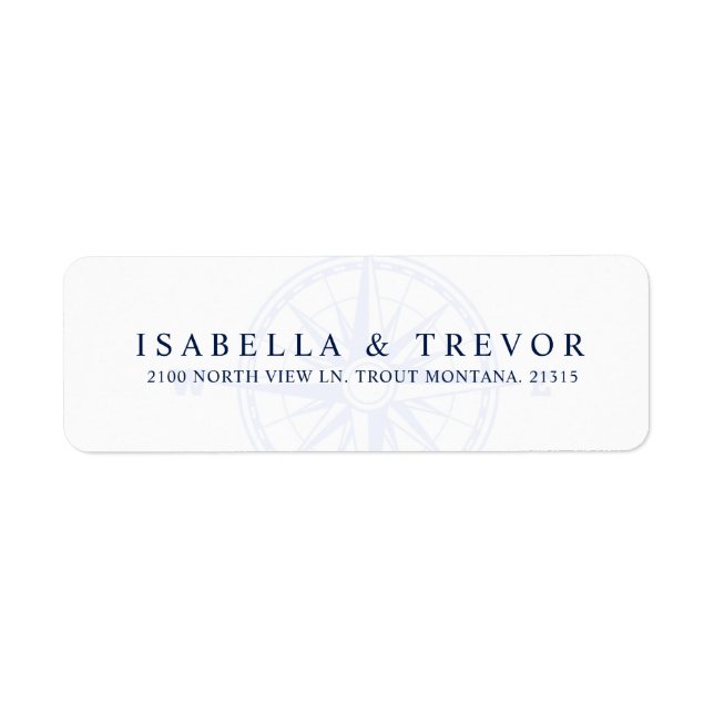 Etiqueta Rosa de vento - Náutico | Endereço de devolução (Frente)