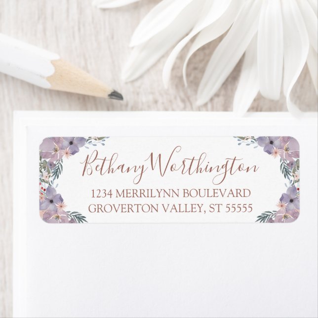 Etiqueta Rosa Dourado de Flores Florais (Insitu)