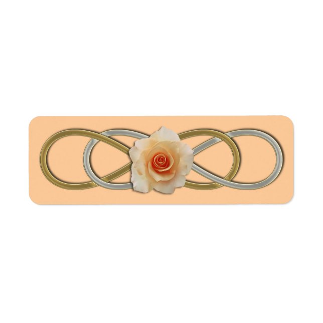 Etiqueta Rosa Dourado Infinito Duplo (Frente)