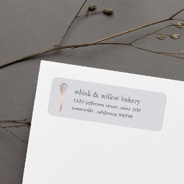 Etiqueta Rosa Dourado Whisk Bakery Endereço de devolução