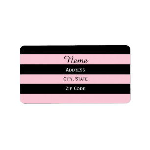 Etiqueta Rosa e preto listrados