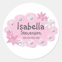 etiqueta rosa elegante