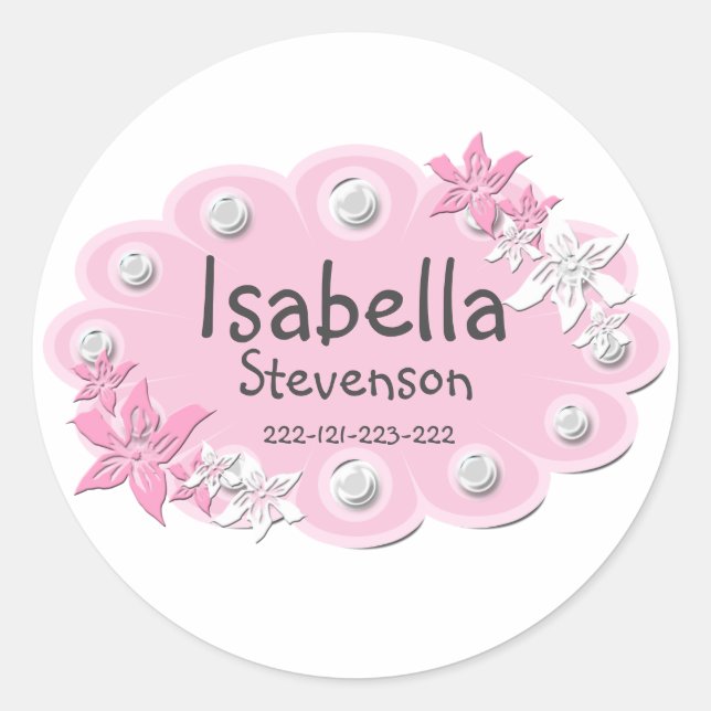 etiqueta rosa elegante (Frente)