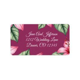 Etiqueta Rosa Floral Rubor Vermelho