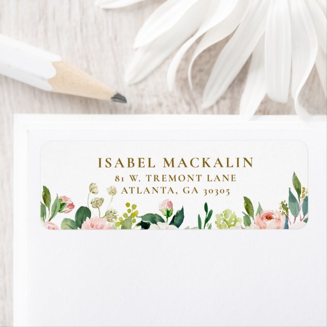 Etiqueta Rosa Floral Rústico País Fazenda Feminino (Insitu)