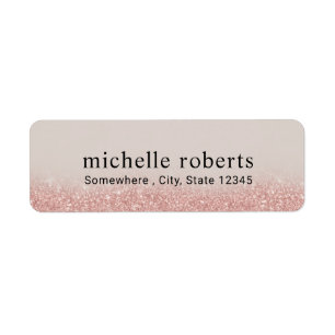 Etiqueta Rosa moderno - Dourado Glitter Professional