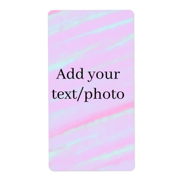 Etiqueta Rosa pastel verde adicionar foto texto aquarela re (Frente)