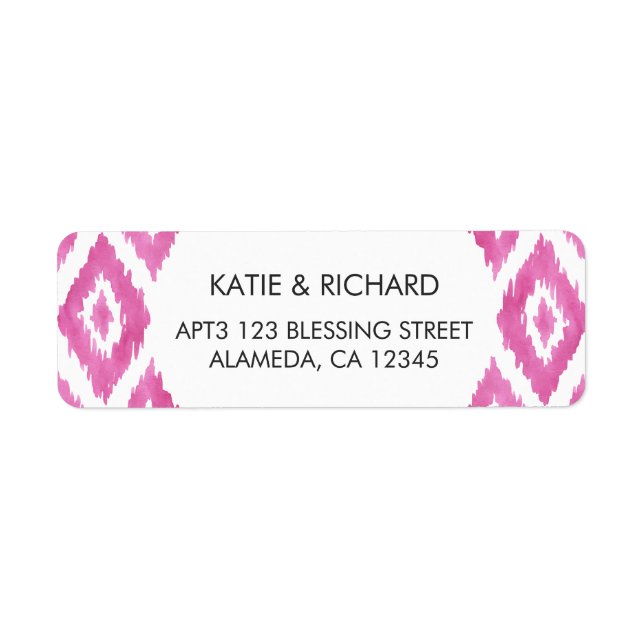 Etiqueta Rosa Quente Ikat (Frente)