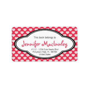 Etiqueta Rosa quente personalizado feminino do Bookplate