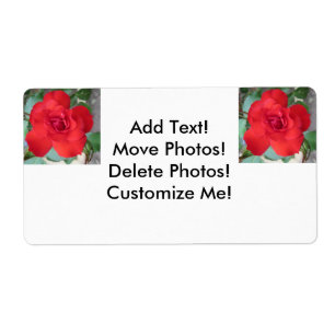 Etiqueta Rosa Roja Flor