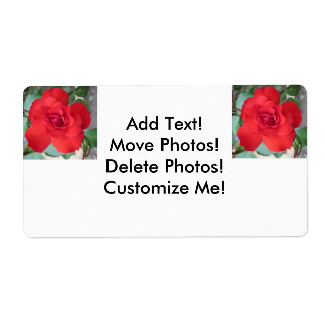 Etiqueta Rosa Roja Flor (Frente)