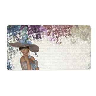 Etiqueta Rosa romântica inglesa