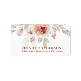 Etiqueta Rosa Romântico Cor-de-Rosa Suave no Casamento Bran